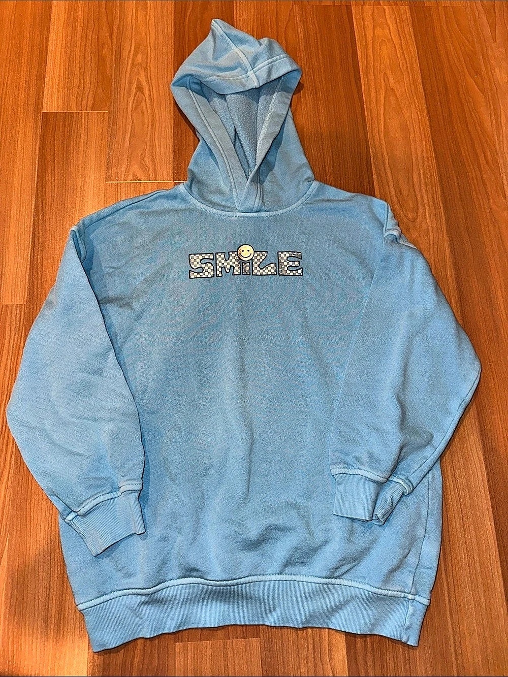 Old Navy Kids Oversized Graphic Tunic Pullover Hoodie Blue